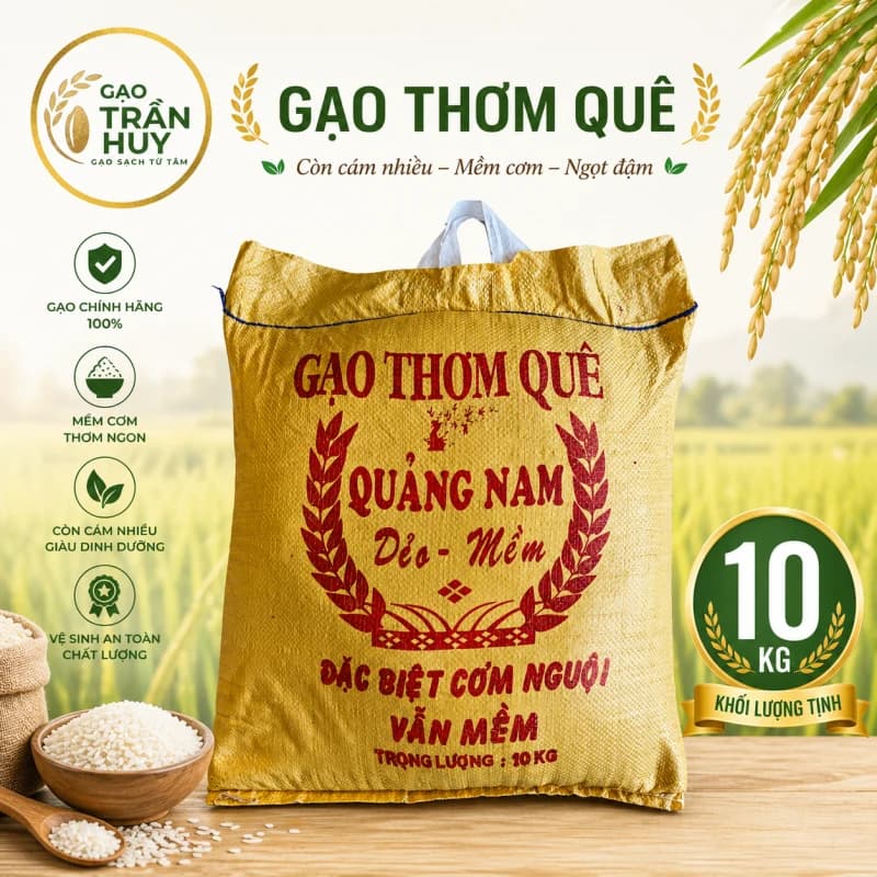 Gạo Thơm quê Quảng Nam Hạt Nhỏ – Cơm Mềm Dẻo, Thơm Nhẹ, Dùng Hằng Ngày Cho Gia Đình