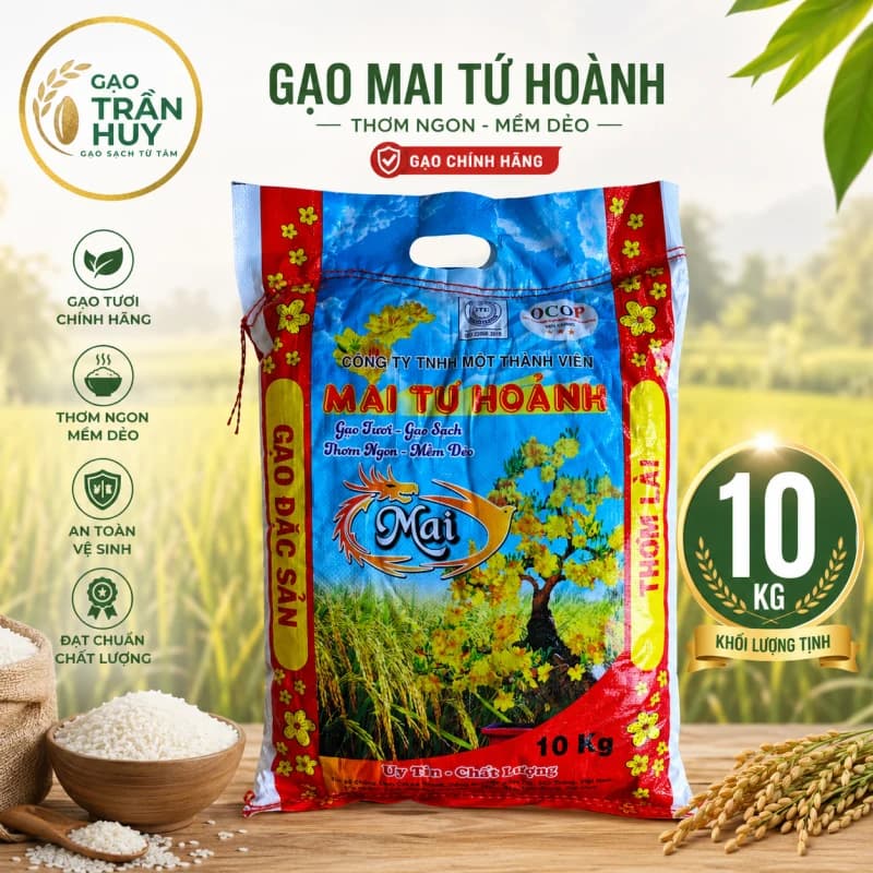 🌾 Gạo Mai Tư Hoảnh Chính Hãng – Gạo Ngon Giá Tốt, Cơm Mềm Dẻo Vừa Cho Gia Đình & Quán Ăn